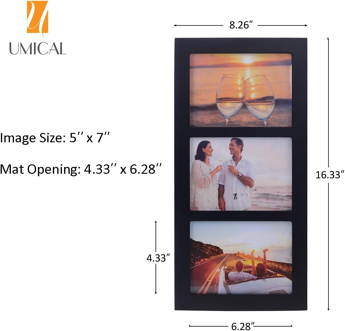 4x6 5-Opening Collage Picture Frame Black Wood