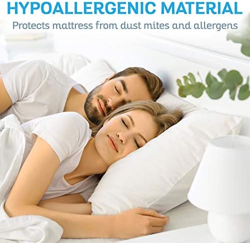 Sures Waterproof Mattress Protector - California King Size Bedsheet | Fitted Machine Washable Bed Sheet - Vinyl Free Bedwetting Cover Pad - for Kids, Adult, Elderly