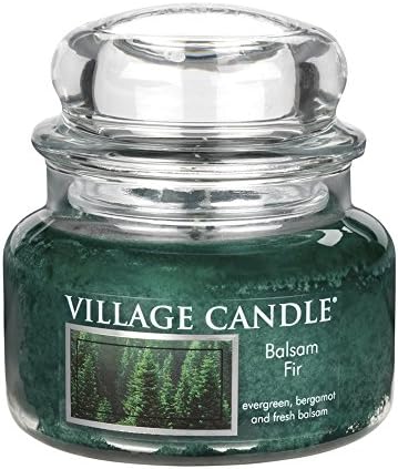 Village Candle Christmas Tree Large Glass Apothecary Jar Scented Candle, 26 oz, Green