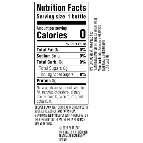 Pure Leaf Iced Tea, Unsweetened Green Tea, 18.5 fl Oz Bottles (Pack of 12)