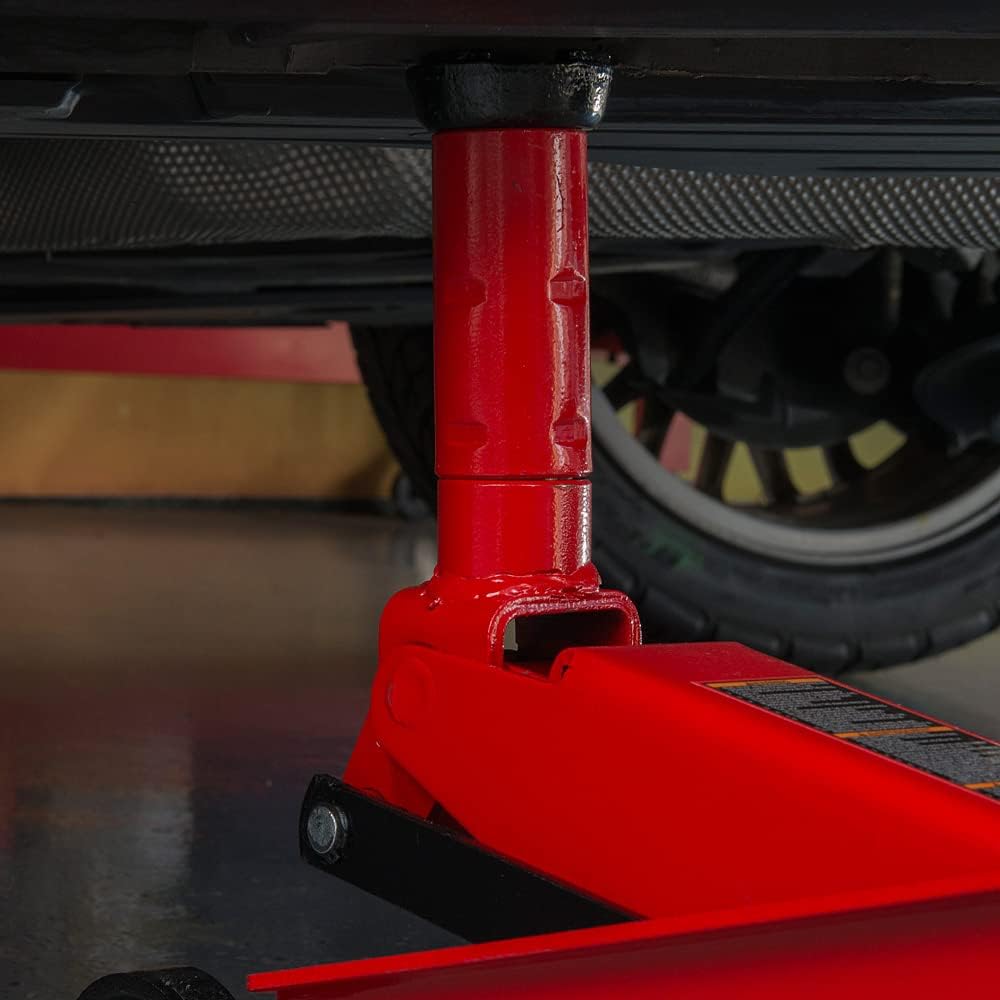 BIG RED AT84007R Torin Hydraulic Low Profile Service/Floor Jack with Dual Piston Quick Lift Pump, 4 Ton (8,000 lb) Capacity, Red