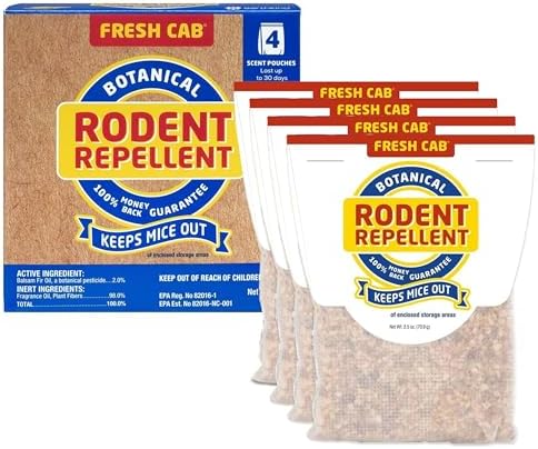 Rodent Repellent; Quickly Repelling Pests from Treated Areas; Preventing Re-Infestation for up To 3 Months; Safe for Children, Pets and the Environment; Non-Toxic; 8-Scent Pouches