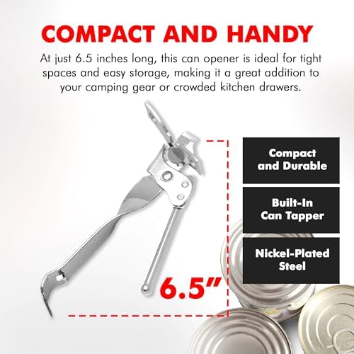 Chef Craft Select Can Opener with Tapper, 6.5 inches in length, Nickle Plated