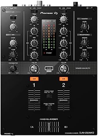 Pioneer DJ DJM-250MK2 2-Channel DJ Mixer, Black | For DJs moving to separates, 2-channel club-style mixer, free rekordbox DVS, Sound Color FX
