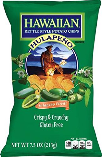 Hawaiian Kettle Style Potato Chips, Hulapeño, 7.5 Ounce
