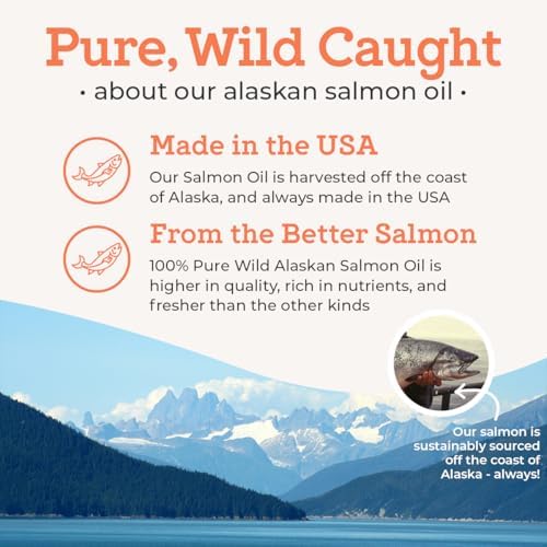 Dr. Joseph's VetPro Complete Wild Alaskan Salmon Oil Supplement for Dogs & Cats, 16 Ounces, Omega 3 & 6 Liquid Fish Oil, EPA + DHA Fatty Acids