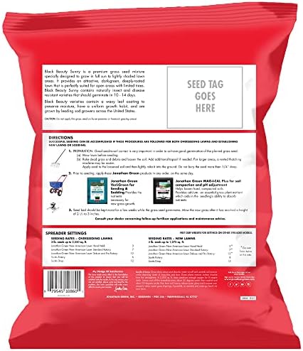 Jonathan Green (10895) Black Beauty Sunny Grass Seed - Cool Season Lawn Seed (1 lb)