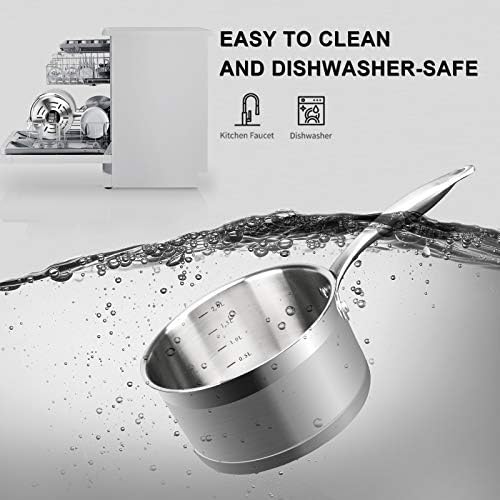 Duxtop Stainless Steel Sauce Pan with Lid, 2.5 Quart Induction Cooking Pot | Saucepan with Stay-Cool Handle, Impact-Bonded Base for Even Heating