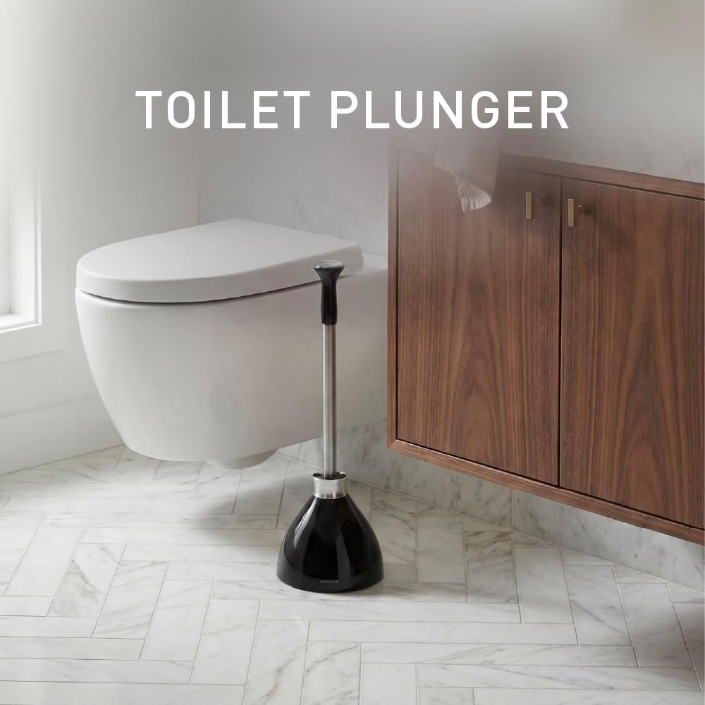 simplehuman Toilet Brush with Caddy Stainless Steel, Black