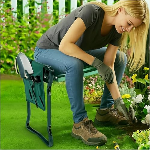 COCO Garden Pouches for Kneeler - 2 Pack Outdoor Gardening Stool Pouch, Workseat Storage Tote Hanging Organizer, Heavy-Duty 600D Oxford Cloth Tool Bag
