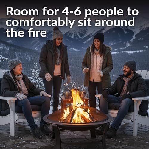 Sunnydaze 29-Inch Elevated Wood-Burning Fire Pit Bowl with Stand