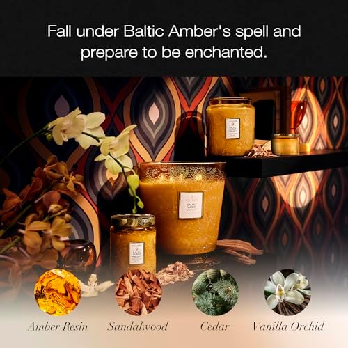Voluspa Baltic Amber, Petite Candle Jar, 3.2 Ounce, 25 Hour Burn Time, Coconut Wax for Clean Burning, Handcrafted in the USA
