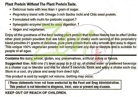 Plant Protein-Vanilla 510G 1.1LB-Powder- 25 Grams of Protein Per Serving -Vegan, Low Net Carbs, Non Dairy, Gluten Free, Lactose Free, No Sugar Added