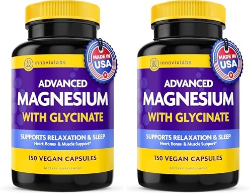 InnovixLabs 2in1 Magnesium Glycinate & Magnesium Malate 210mg, 150 Capsules | High Absorption Chelated Magnesium Supplement, Supports Relaxation, Sleep, Muscle & Bone Health, Vegan, 75-Day Supply