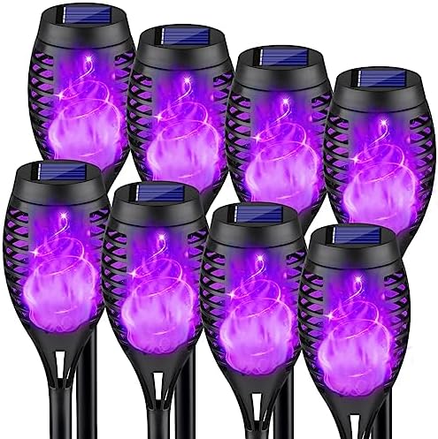 Kurifier Solar Lights Outdoor 8Pack Solar Torch Light with Flickering Flame