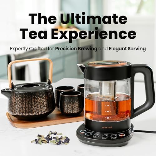 Viante Alba Electric Tea Kettle With Infuser, No Plastic, 1.5L