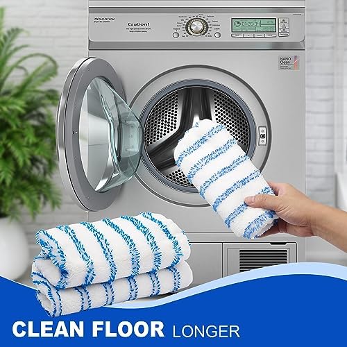 2-Pack Reusable Microfiber mop Pads, Compatible with Oceda 15x8 inch Flat mop, Wet and Dry use, deep Cleaning (mop Handle not Included).
