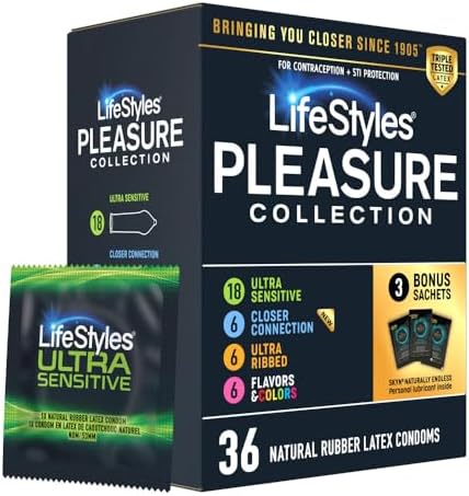 LifeStyles Ultra Sensitive Natural Feeling Lubricated Latex Condoms, 40 Count
