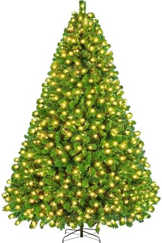 Yaheetech 7.5ft Pre-Lit Snow Flocked Artificial Christmas Tree, 550 Lights
