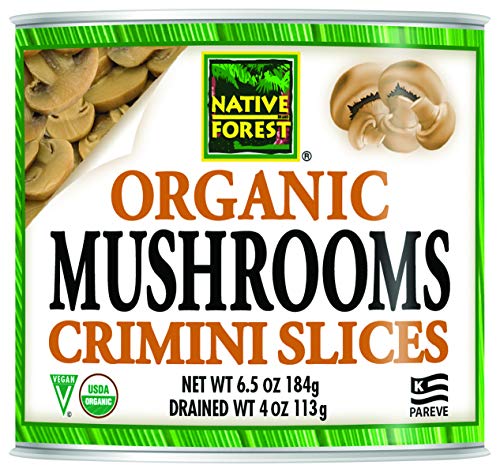 Native Forest Organic Portobello Mushroom Slices - 6.5 Oz (Pack of 12) | Canned Mushrooms, Low Calories & Fat, Non-GMO Project Verified, USDA Organic
