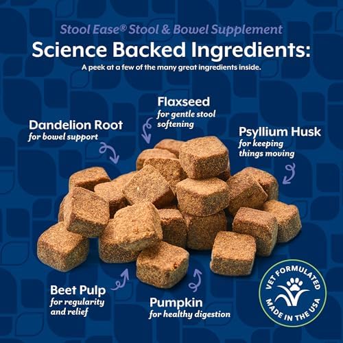 NaturVet – Stool Ease for Dogs – 40 Soft Chews – Helps Maintain Regular Bowel Movements – Enhanced with Sugar Beet Pulp