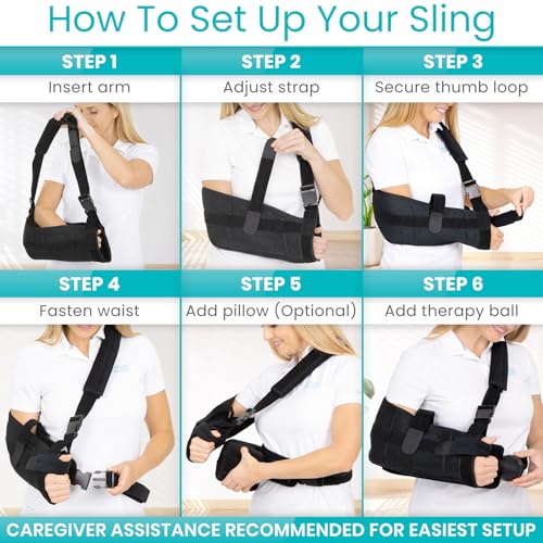 Vive Shoulder Abduction Sling - Immobilizer for Injury Support - Pain | Relief Arm Pillow for Rotator Cuff, Sublexion, Surgery, Dislocated