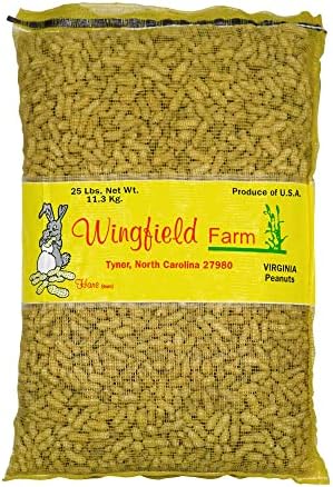 WINGFIELD-25 25 lb Virginia in Shell Animal Peanuts (25lb Bag) for Wildlife, Yellow
