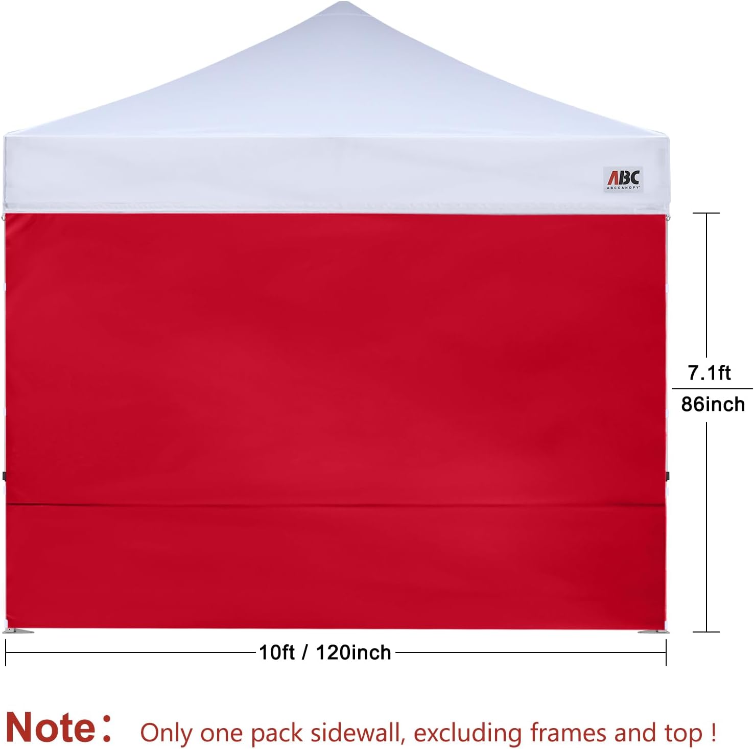ABCCANOPY Instant Canopy SunWall 10x10 FT No Frame or Top, White