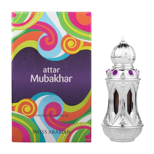 Swiss Arabian Attar Mubakhar - Luxury Products From Dubai - Long Lasting Perfume Oil for Unisex - Blend of Bergamot, Mandarin