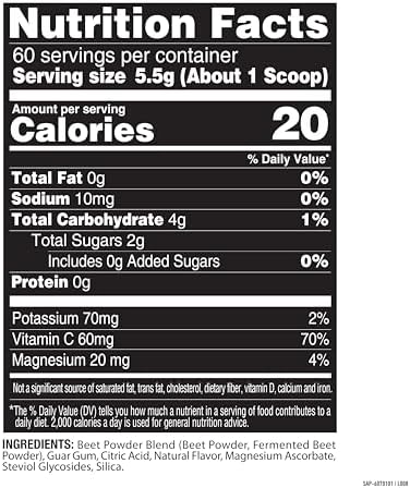 SlimFast Nature Fuel Power Beets Powder, Delicious Mixed Berry, 60 Servings | Concentrated Superfood Supplement, Non-GMO