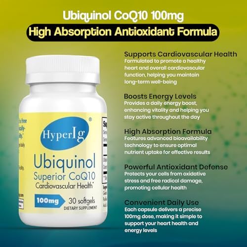 Ubiquinol CoQ10 100mg -2 Pack | Active Form of CoQ10 | Enhanced Absorption | Cellular Energy & Antioxidant Support | Non-GMO, Gluten-Free