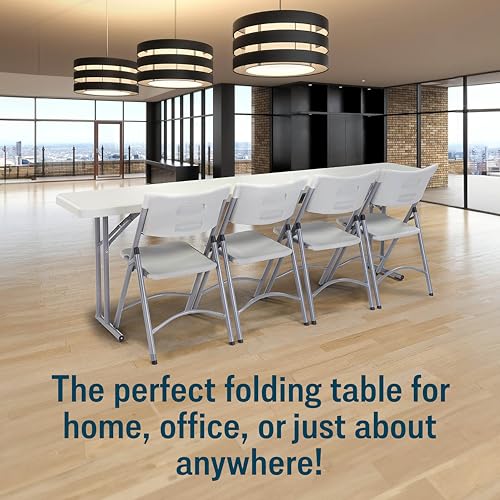 Seminar Folding Table by National Public Seating – 18x72 Portable, Heavy-Duty Foldable Table Indoor/Outdoor Table for Office, Conferences & Training Rooms – Lightweight & Durable, Speckled Gray
