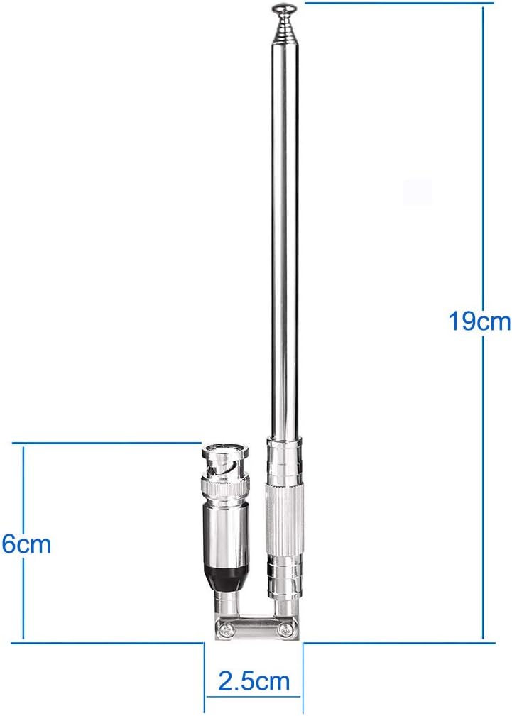 Bingfu 20-1300MHz Police Scanner Antenna 8 Section Telescopic BNC Male Compatible with Uniden Bearcat Whistler Radio Scanner Cobra Midland Portable