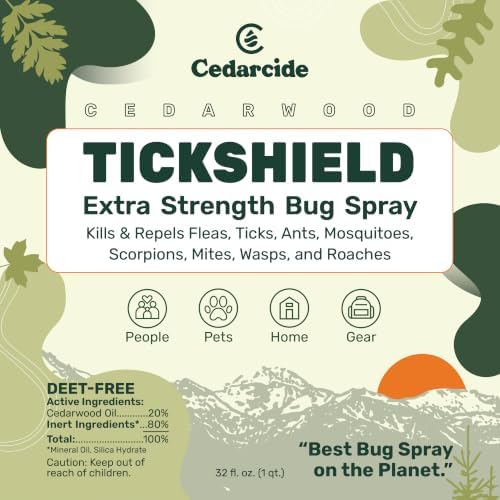 Tickshield Extra-Strength Bug Spray | Our Original Formula with an Extra Kick | for People, Gear, & Animals Over 20 Lbs (Pint)