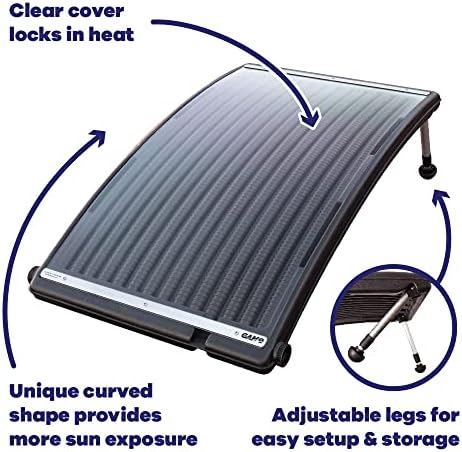 GAME 4721-BB SolarPRO Curve Solar Pool Heater, Made for Intex & Bestway Above-Ground and Inground Pools, Includes Intex Adapters, 2 Hoses & Clamps
