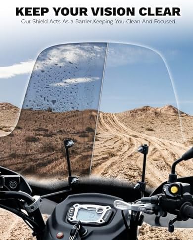 SLMOTO Universal Motorcycle Windshield Large ATV Windscreen Fit for Polaris