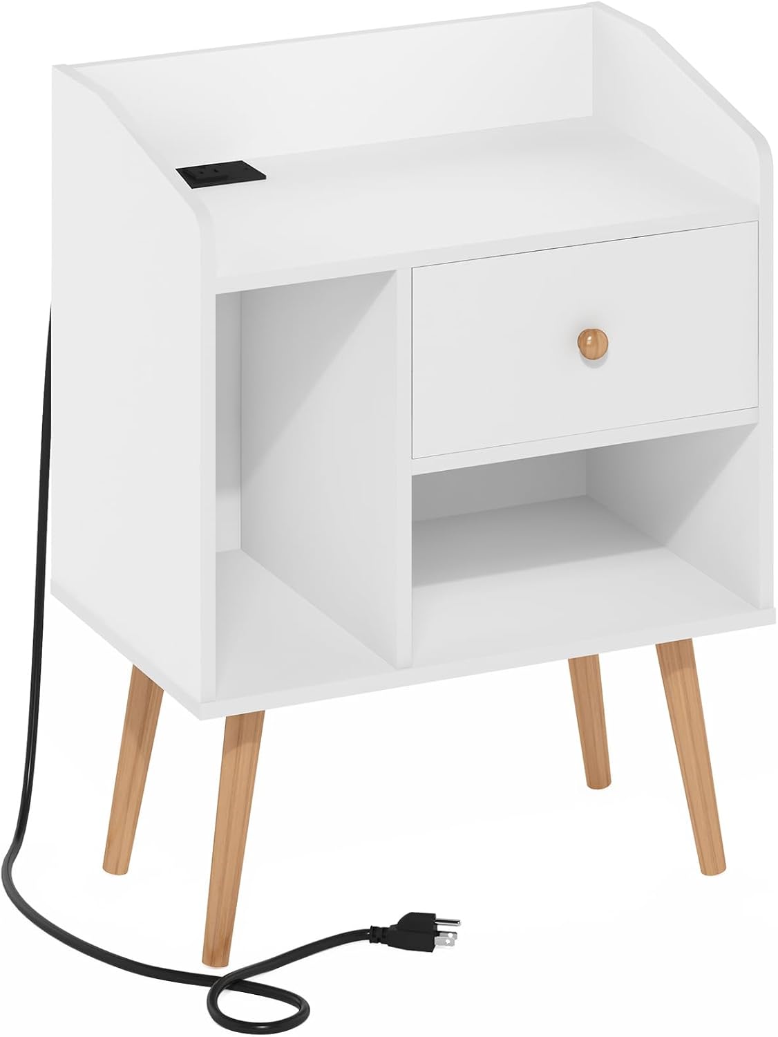 Furinno Turn-N-Tube End Table Corner Shelves, Set of 2, Dark Cherry/Black | Stackable Modern End Table with Open Shelf, Night Stand, Bedside Table, for Living Room, Bedroom