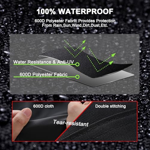 Himal Outdoors Push Lawn Mower Cover Waterproof Lawnmower Cover, Black | Heavy Duty 600D Oxford, Waterproof, UV Protection