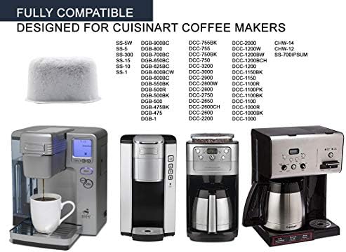 Premium Replacement Charcoal Water Filters for Cuisinart Coffee Machines (12)