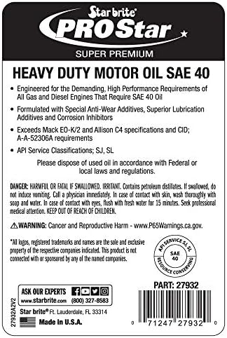 STAR BRITE Pro Star Super Premium Heavy Duty Motor Oil 15W-40