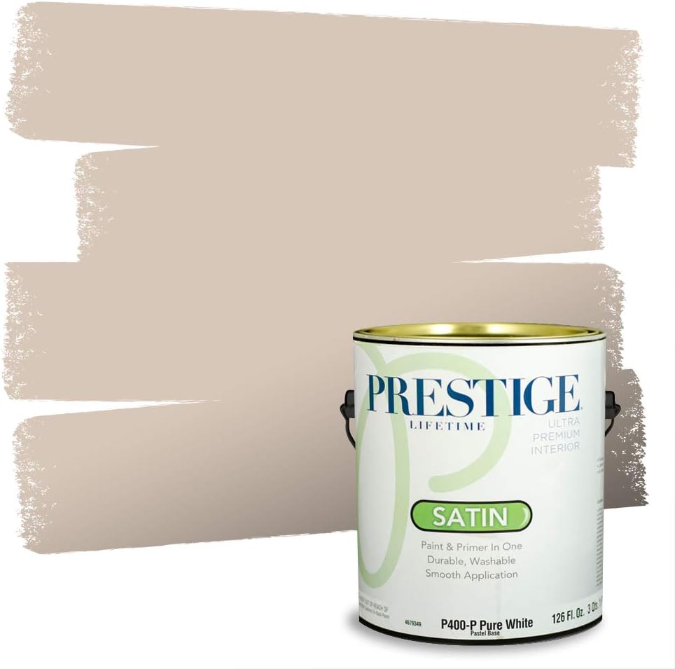 PRESTIGE Paints Exterior Paint and Primer In One, 1-Gallon, Flat, Comparable Match of Sherwin Williams* Sable*