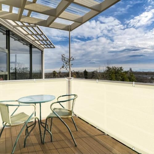 SUNLAX 3'x10' Black Balcony Privacy Screen Fence Windscreen 90% UV Block