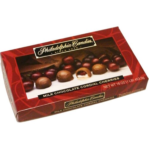 Philadelphia Candies Milk Chocolate Covered Cordial Cherries with Liquid Center Net Wt 1 lb