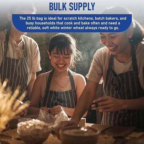 Great River Milling Organic Soft White Wheat Berries, Non-GMO, 25 lb | Organic Soft White Wheat Berries for home-milled flour for cakes, muffins, biscuits, pancakes, cookies and pie crust; mild