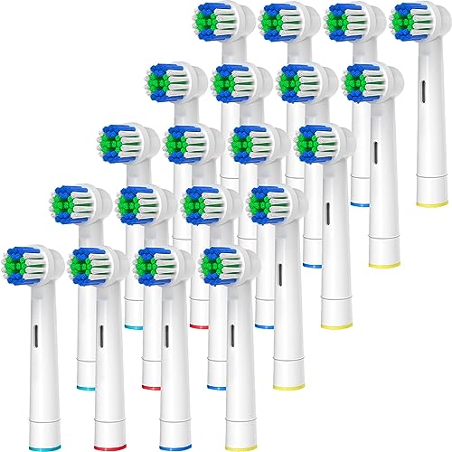 Replacement Toothbrush Heads Compatible with Oral-B Braun 20 Pcs | Professional Electric Toothbrush Brush Heads for Oral B Replacement Head Refill Pro 500/1000/1500/3000/3757/5000/7000/7500