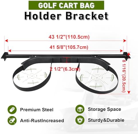Universal Golf Cart Rack, Bag Holder Bracket for Yamaha EZGO Club Car Kits