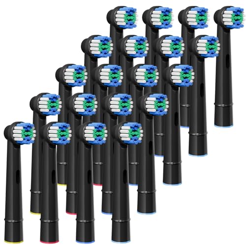 Replacement Toothbrush Heads Compatible with Oral-B Braun 20 Pcs | Professional Electric Toothbrush Brush Heads for Oral B Replacement Head Refill Pro 500/1000/1500/3000/3757/5000/7000/7500