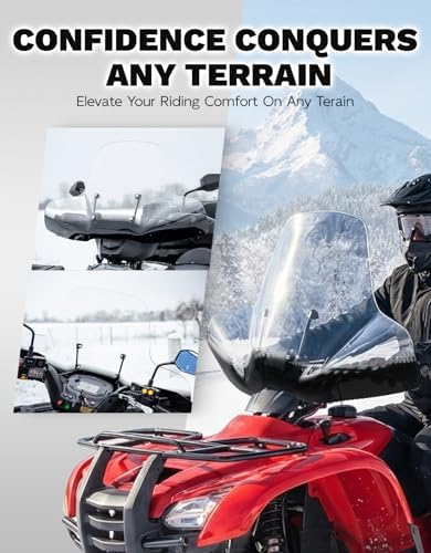 SLMOTO Universal Motorcycle Windshield Large ATV Windscreen Fit for Polaris