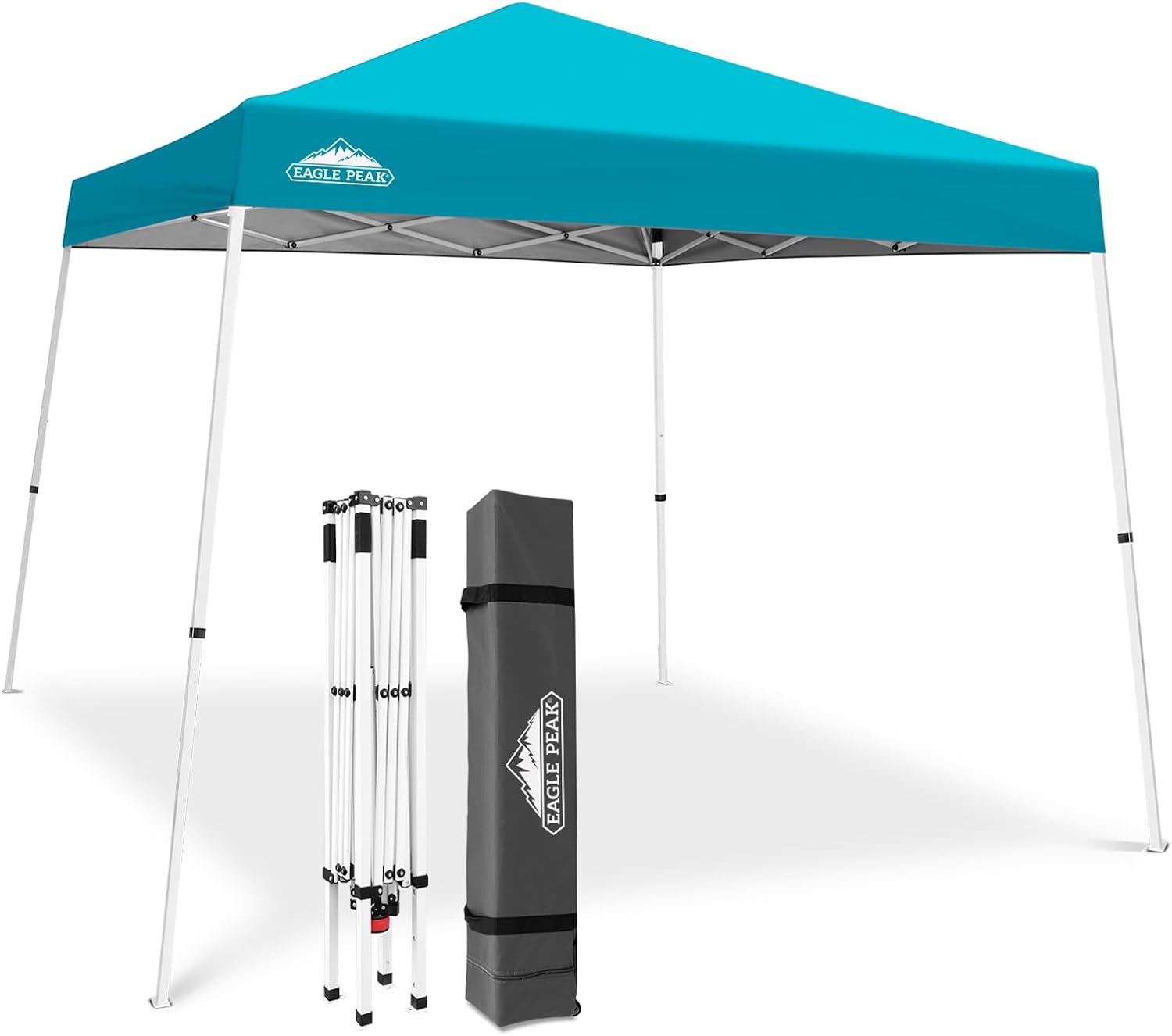 EAGLE PEAK 10x10 Slant Leg Pop Up Canopy Tent, Blue