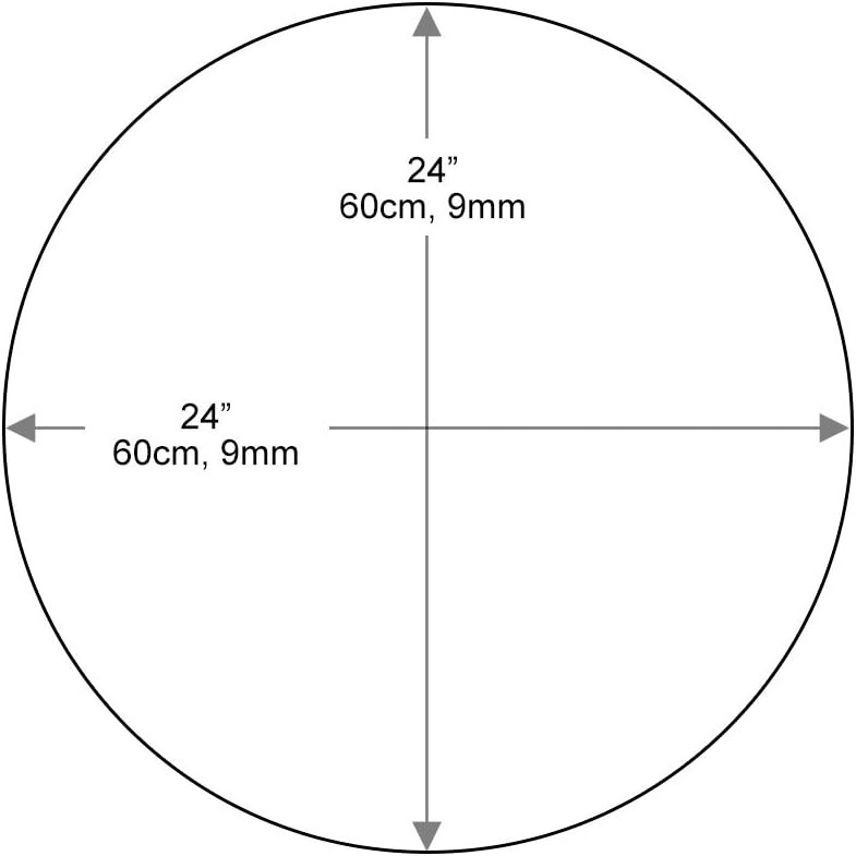 24 inch Round Glass Table Top - Tempered - 3/8" Thick Glass Surface, Safe Pencil Edge, Multipurpose for Dining Table, Patio, Coffee and End Table